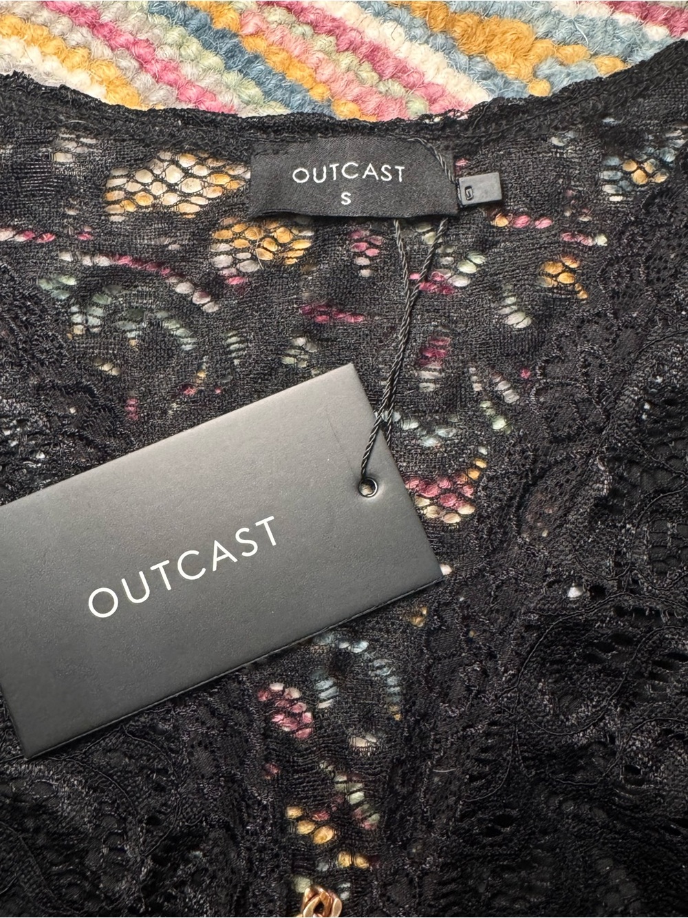 ▪️♟️Outcast Anita Mini Dress Corset Black Lace Long Sleeve Bodycon ♟️▪️ - Picture 11 of 15